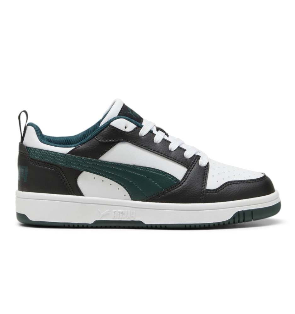 Scarpe Puma Rebound V6 Lo Jr Nero e Verde Scuro 393833-15