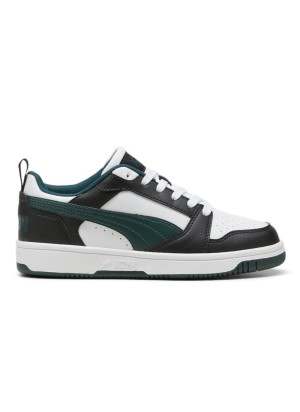 Scarpe Puma Rebound V6 Lo Jr Nero e Verde Scuro 393833-15
