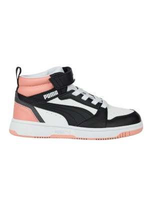 Scarpe Puma Rebound V6 Mid Ac Ps Kids Nero E Pesca 393832-07