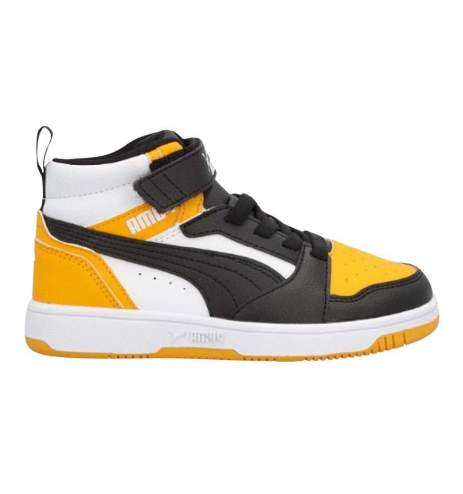 Scarpe Puma Rebound V6 Mid Ac Ps Kids Nero E Giallo 393832-19