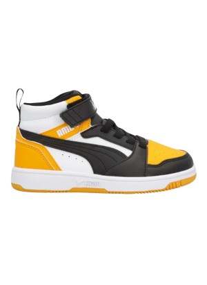 Scarpe Puma Rebound V6 Mid Ac Ps Kids Nero E Giallo 393832-19