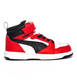 Scarpe Puma Rebound V6 Mid Ac Inf Rosso E Nero 396542-03