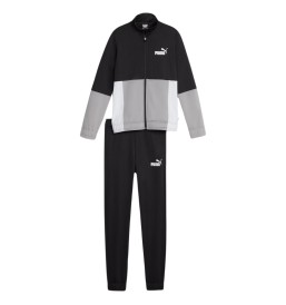 Tuta Puma Colorblock Poly Suit Cl Nero Bianco E Grigio 676373-01