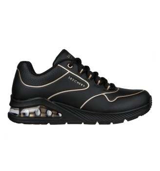 Scarpe Skechers Uno 2 Golden Trim Nero Ed Oro 155637 BKGD