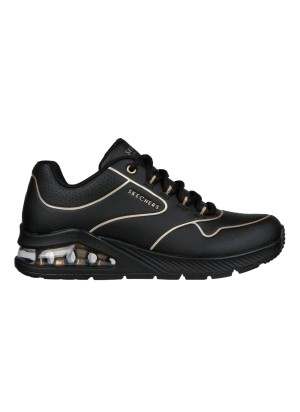 Scarpe Skechers Uno 2 Golden Trim Nero Ed Oro 155637 BKGD