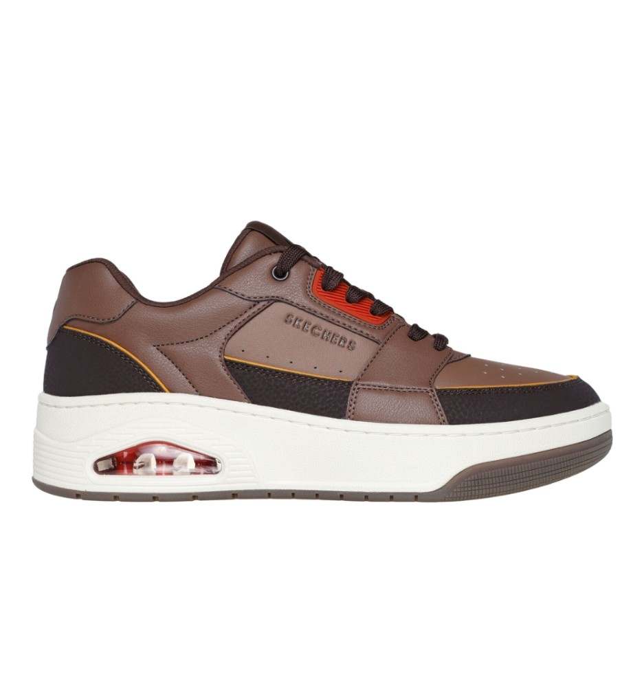 Scarpe Skechers Uno Court Low Post Marrone Scuro