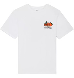 T-Shirt Converse Summer Creative Juice Succo Arancia Graphic Bianco Ed Arancione 10026674-A02