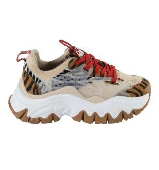 Scarpe Buffalo Trail One Vegan Nubuck Fur Marrone E Rosso 1636231