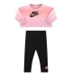 Tuta Nike Printed Club Leggings E Felpa Infant Nero E Rosa 16J753-023