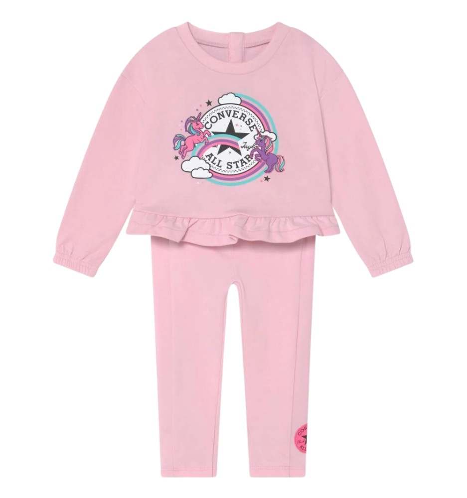 Tuta Converse Girl Ruffle Rosa 3CC947-A9Y