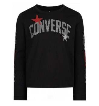 Maglia Converse Rhinestone Arch Stars Nero 4CC068-023