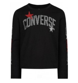 Maglia Converse Rhinestone Arch Stars Nero 4CC068-023