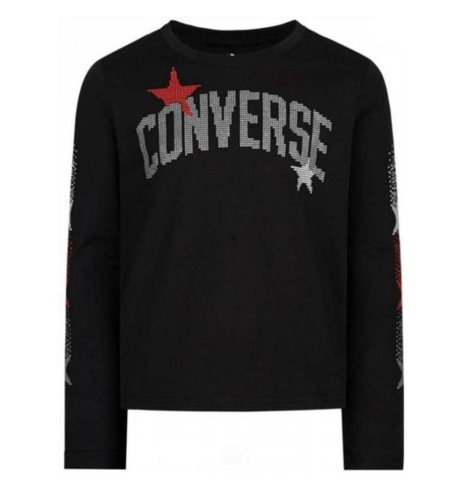 Maglia Converse Rhinestone Arch Stars Nero 4CC068-023