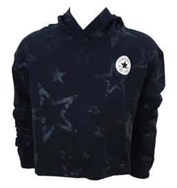 Felpa Converse Crop Con Cappuccio Printed Boxy Star Nero 4CC282-023