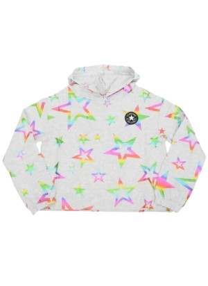 Felpa Converse Crop Con Cappuccio Printed Boxy Star Bianco 4CC282-K3G