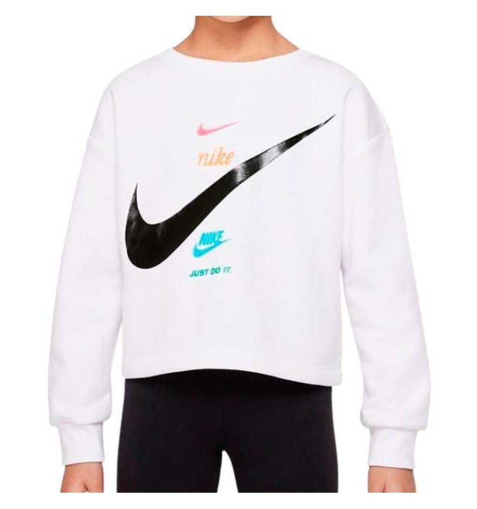 Felpa Nike Fleece Boxy Just Do It Bianco 36I330-001