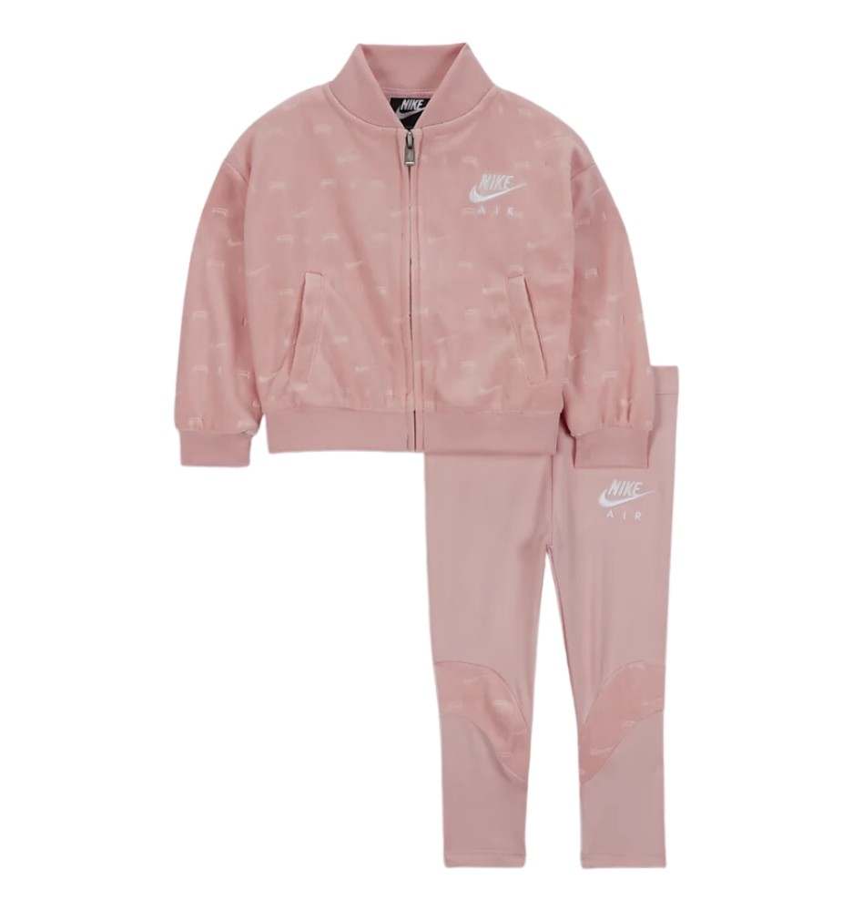 Tuta Nike Air Velour Felpa Zip E Leggings Rosa 16I389-AF4