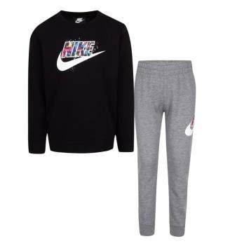 Tuta Nike Thrill Felpa E Pantaloni Jr Nero E Grigio 86J175-GEH