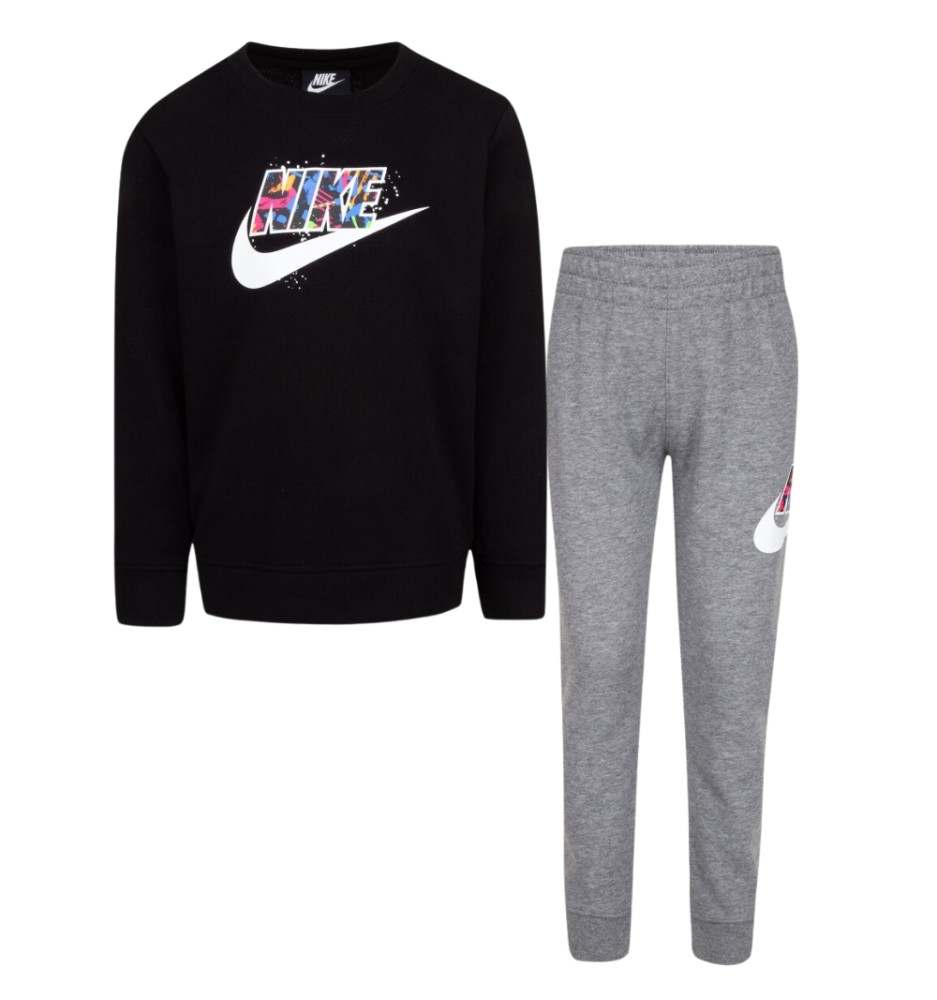 Tuta Nike Thrill Felpa E Pantaloni Jr Nero E Grigio 86J175-GEH