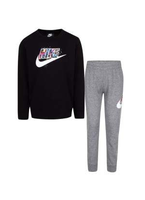 Tuta Nike Thrill Felpa E Pantaloni Jr Nero E Grigio 86J175-GEH