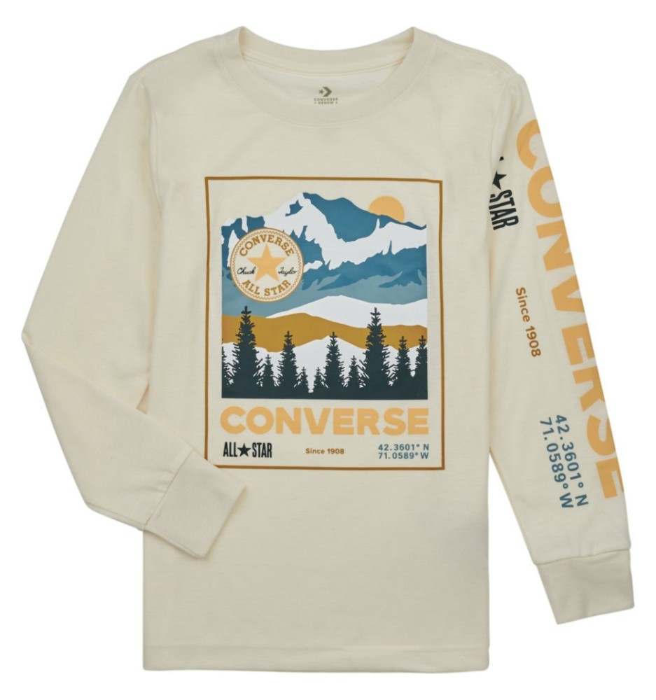 Felpa Converse Mountain Box Logo Bianco Giallo 9CD925-W2Y