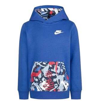 Felpa Nike con Cappuccio Thrill Blu 86J170-U89