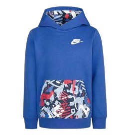 Felpa Nike con Cappuccio Thrill Blu 86J170-U89