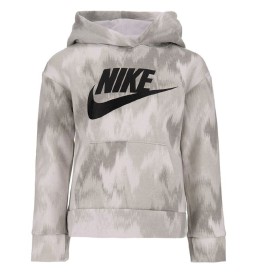 Felpa Nike con Cappuccio Printed Club Pullover Bianco E Grigio 36K428-001