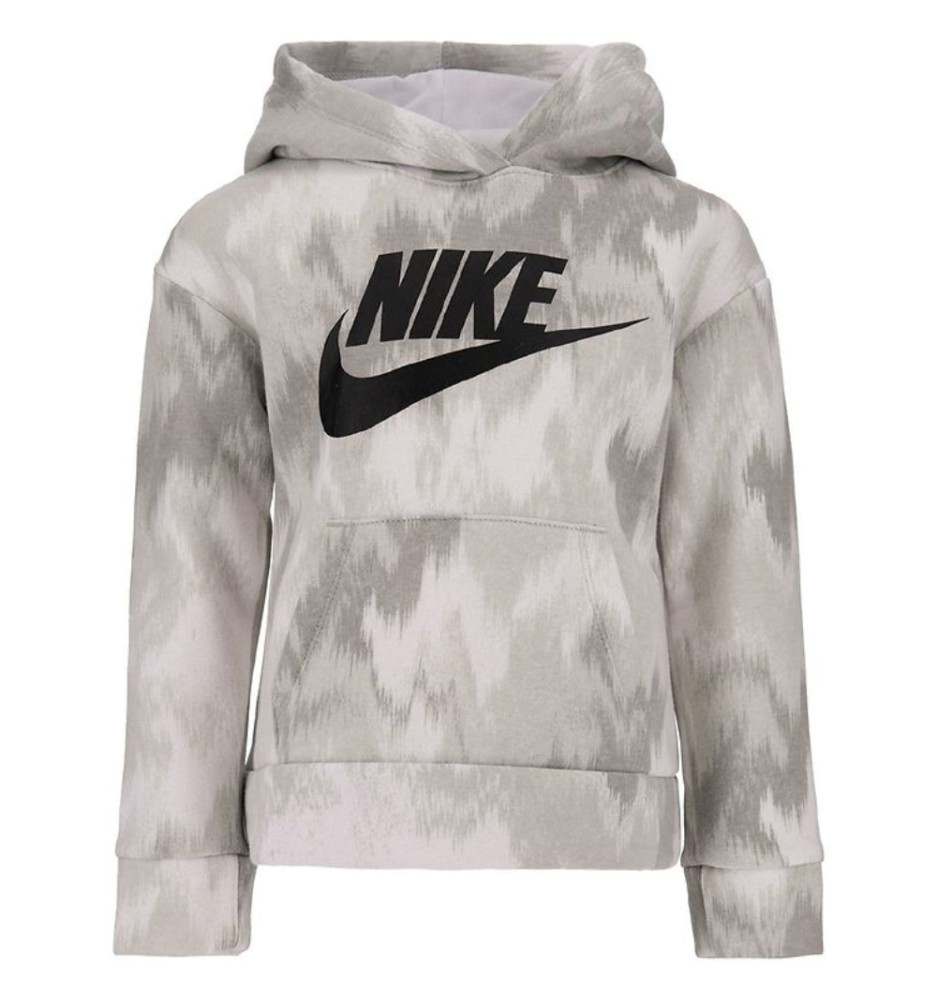 Felpa Nike con Cappuccio Printed Club Pullover Bianco E Grigio 36K428-001