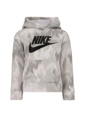 Felpa Nike con Cappuccio Printed Club Pullover Bianco E Grigio 36K428-001