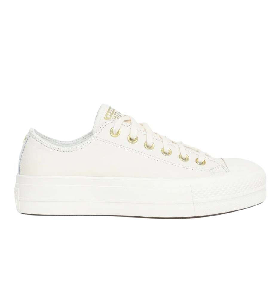 Scarpe Converse Chuck Taylor All Star Lift Platform Bianco Ed Oro A12765C