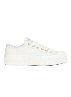 Scarpe Converse Chuck Taylor All Star Lift Platform Bianco Ed Oro A12765C
