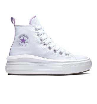 Scarpe Converse Chuck Taylor All Star Move Platform Bianco E Viola Pixel A03667C