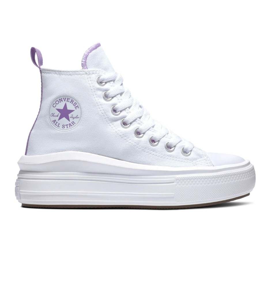 Scarpe Converse Chuck Taylor All Star Move Platform Bianco E Viola Pixel A03667C