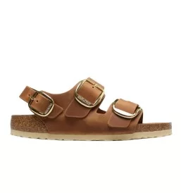 Birkenstock Sandalo Milano Big Buckle Cognac Marrone 1024067