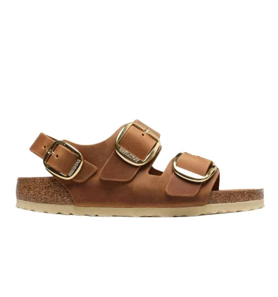 Birkenstock Sandalo Milano Big Buckle Cognac Marrone 1024067