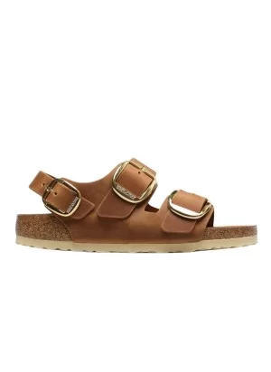 Birkenstock Sandalo Milano Big Buckle Cognac Marrone 1024067