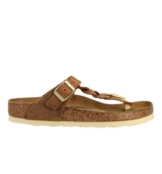 Birkenstock Infradito Gizeh Braided Cognac Marrone 1021355