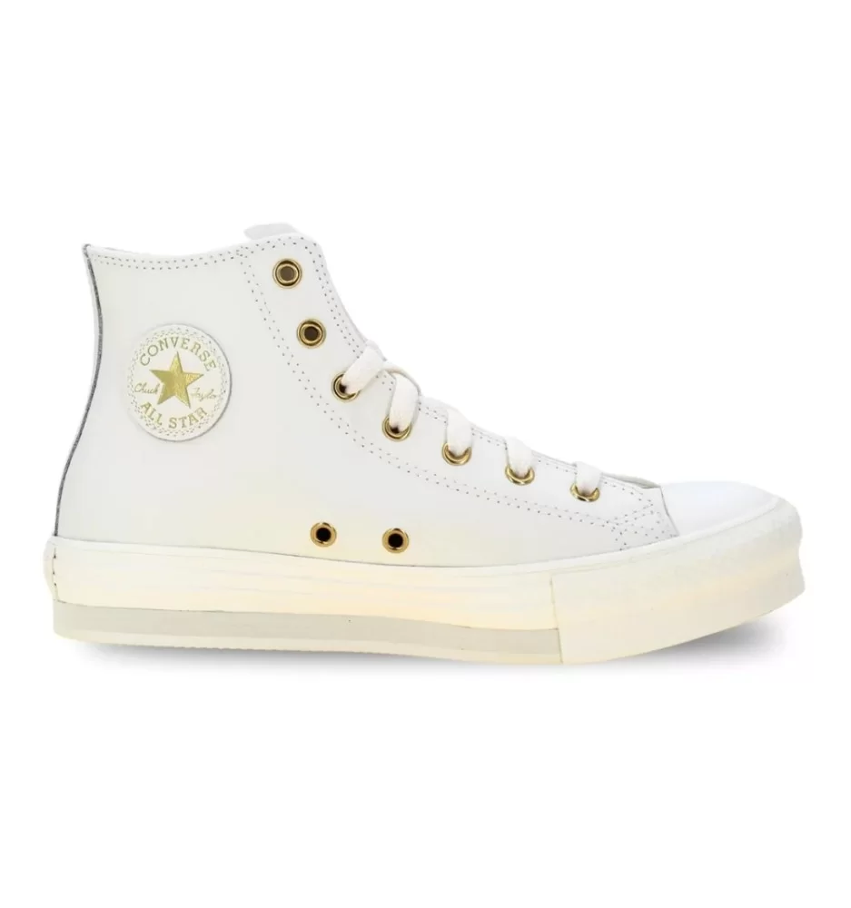 Converse Scarpe Chuck Taylor All Star Eva Ragazzi Bianco Ed Oro A14260C