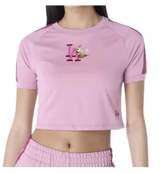 New Era T-Shirt Crop MLB Los Angeles Dodgers Floral Rosa 60596542