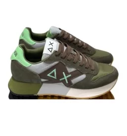 Sun68 Scarpe Jaki 2.0 Bicolor Verde Militare E Grigio Chiaro Z35112 1906