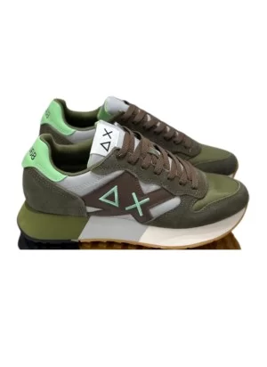 Sun68 Scarpe Jaki 2.0 Bicolor Verde Militare E Grigio Chiaro Z35112 1906