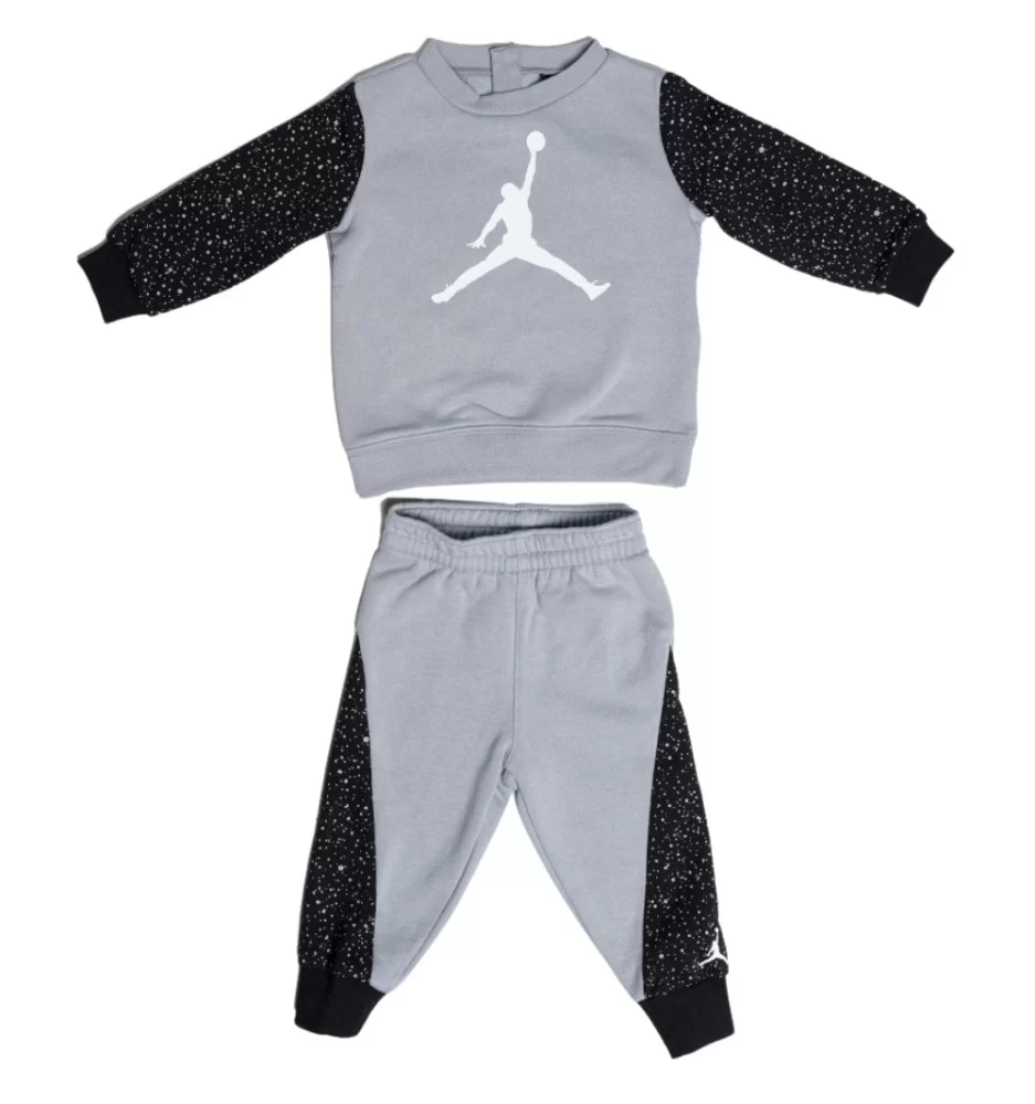 Jordan Tuta Air Speckle Fleece Set Felpa E Pantaloni Grigio E Nero 65B817-G5Q