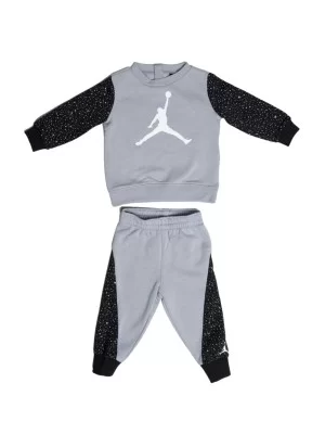 Jordan Tuta Air Speckle Fleece Set Felpa E Pantaloni Grigio E Nero 65B817-G5Q