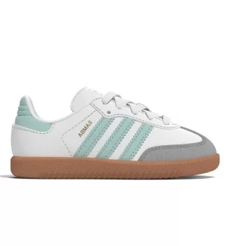 Adidas Scarpe Samba OG EL i Kids Bianco E Celeste Chiaro JP5489