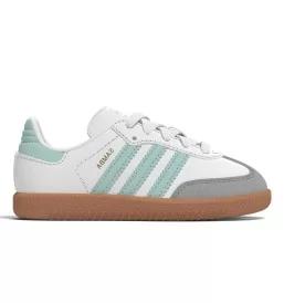 Adidas Scarpe Samba OG EL i Kids Bianco E Celeste Chiaro JP5489