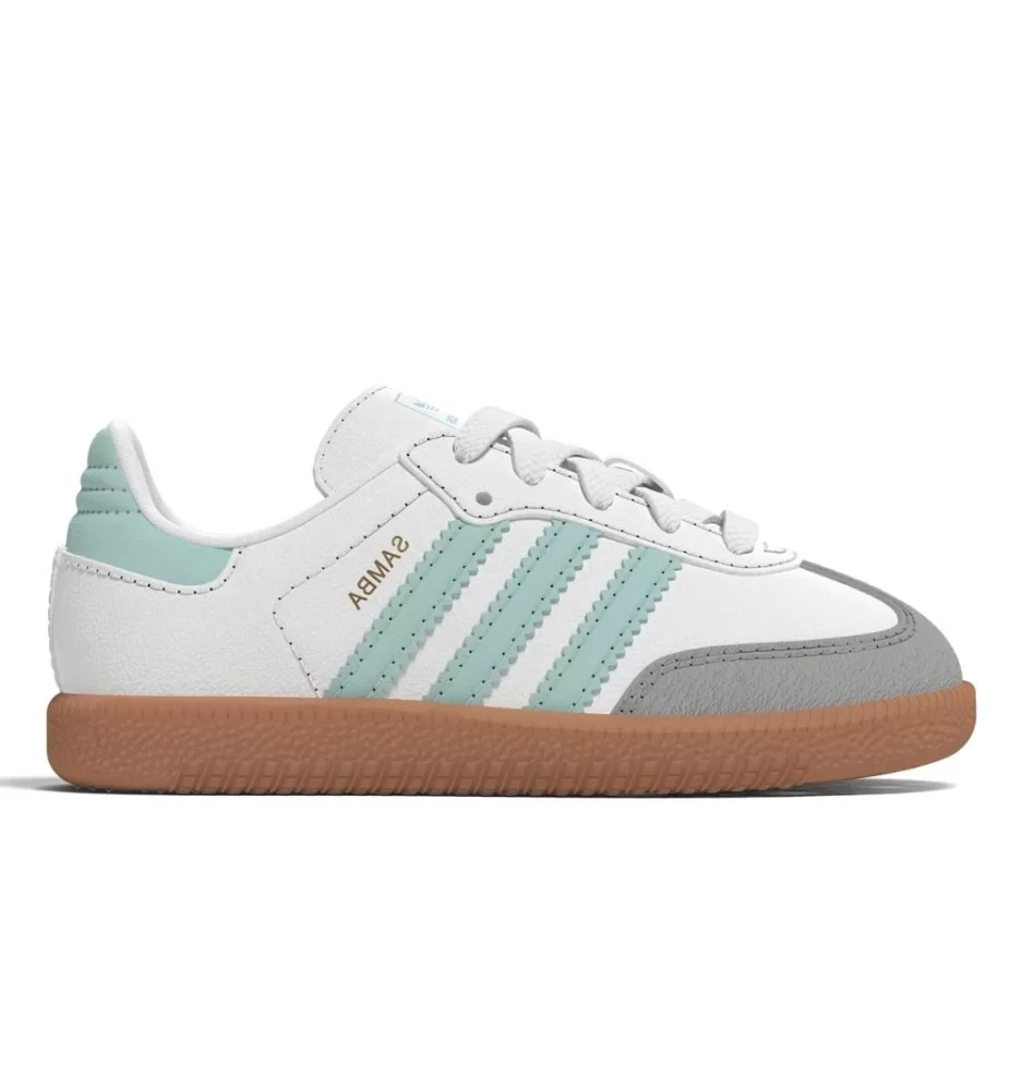 Adidas Scarpe Samba OG EL i Kids Bianco E Celeste Chiaro JP5489