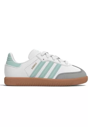 Adidas Scarpe Samba OG EL i Kids Bianco E Celeste Chiaro JP5489