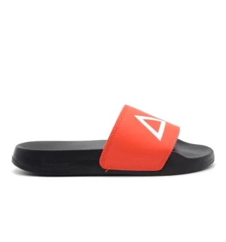 Sun68 Ciabatte Boy's Logo Nero E Lampone X35302 1192