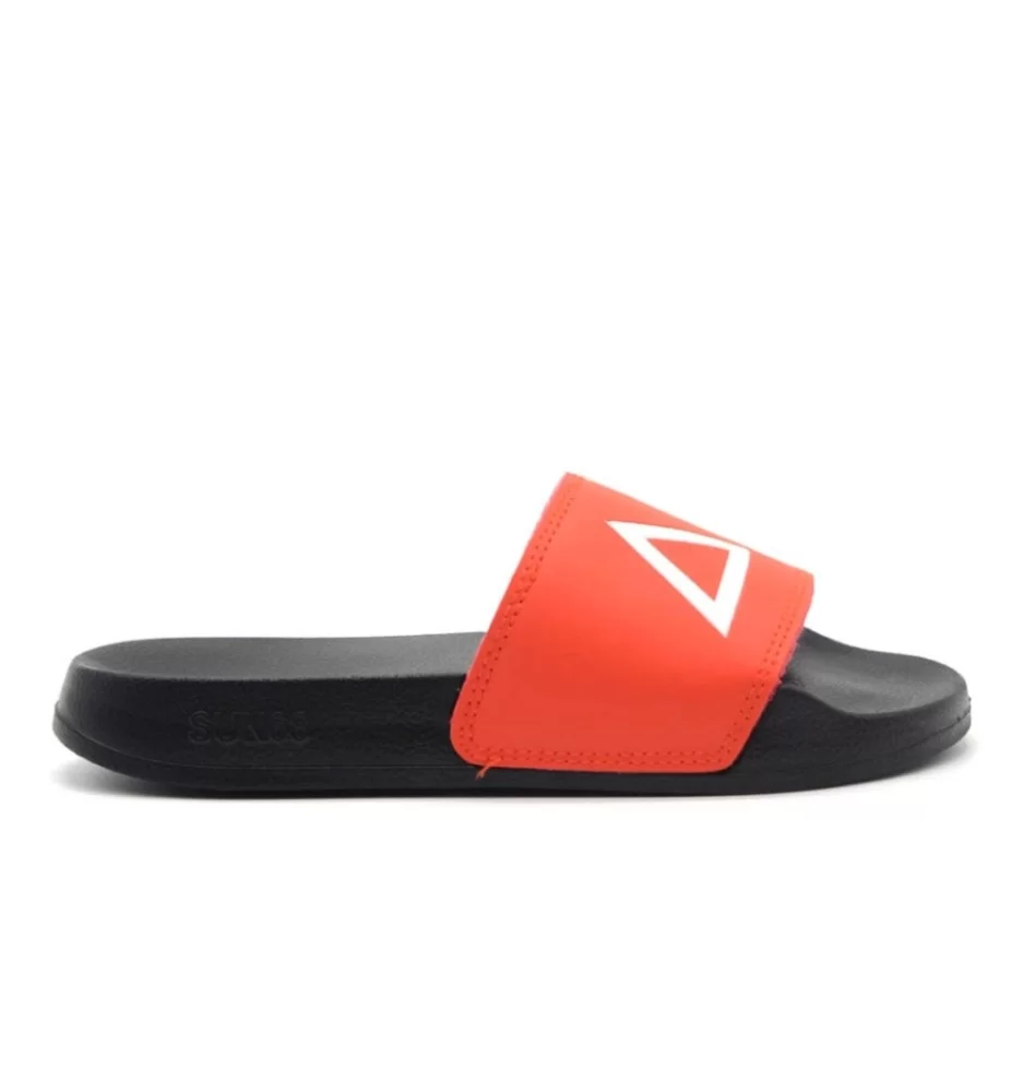 Sun68 Ciabatte Boy's Logo Nero E Lampone X35302 1192